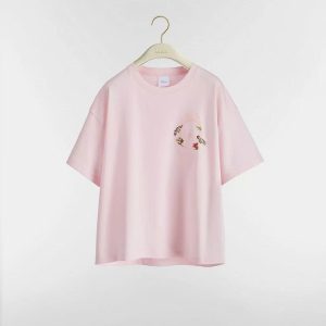 ATRA | Áo Thun Croptop Oversized Nữ Amour Bloom – Cotton Cao Cấp & Lãng Mạn